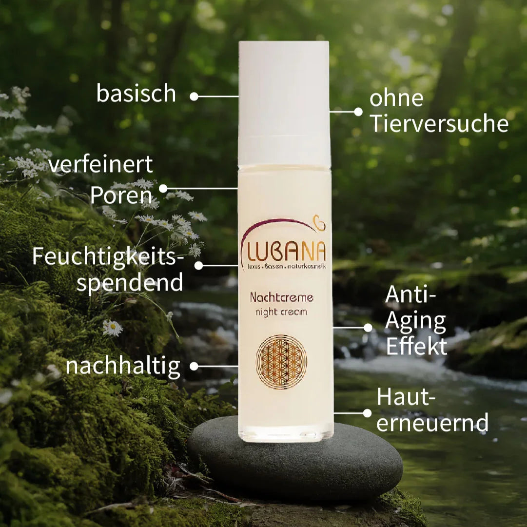 Nachtcreme 50 ml – Basische Nachtpflege für regenerierte & glatte Haut - lubanashop