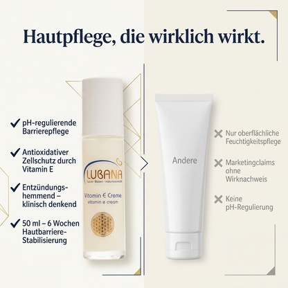 Lubana Vitamin-E-Creme – pH-regulierende Hautbarriere-Pflege mit Tocopherol