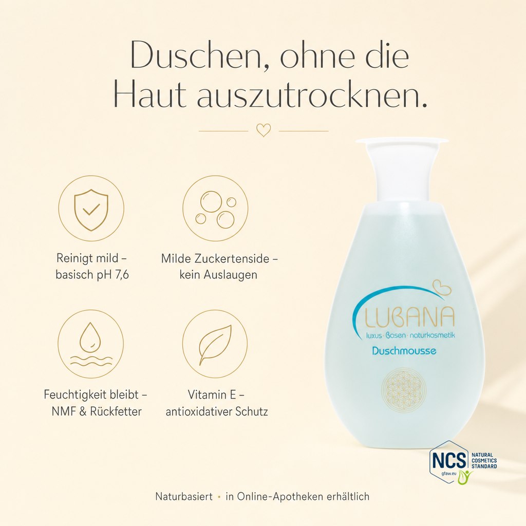 LUBANA Duschmousse 200 ml – milde Reinigung, basisch pH 7,6