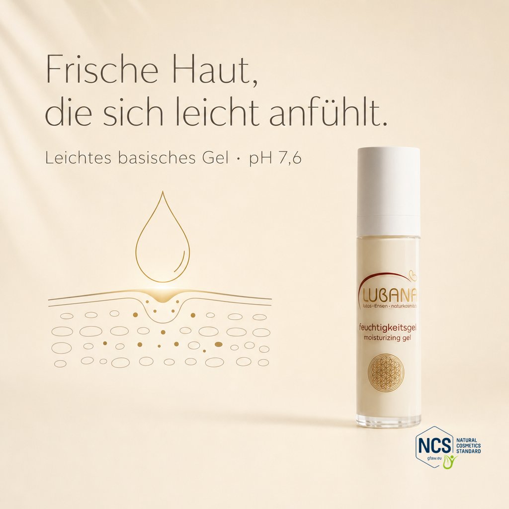 Frische Haut, die sich leicht anfühlt – LUBANA Feuchtigkeitsgel, pH 7,6