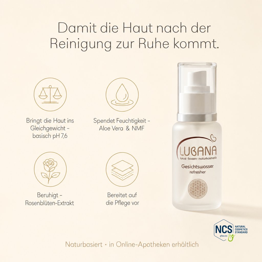 Wirkstoffe des LUBANA Gesichtswassers – Klärung & Balance, basisch pH 7,6