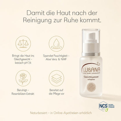 Wirkstoffe des LUBANA Gesichtswassers – Klärung & Balance, basisch pH 7,6