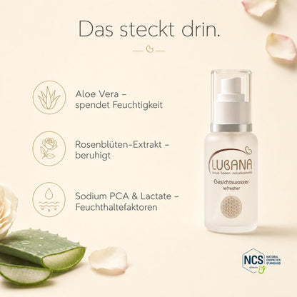 Das steckt drin: Aloe Vera & Rosenblüten – LUBANA Gesichtswasser