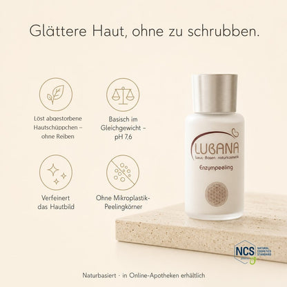 Wirkstoffe des LUBANA Enzympeelings – glattere Haut ohne Schrubben, pH 7,6