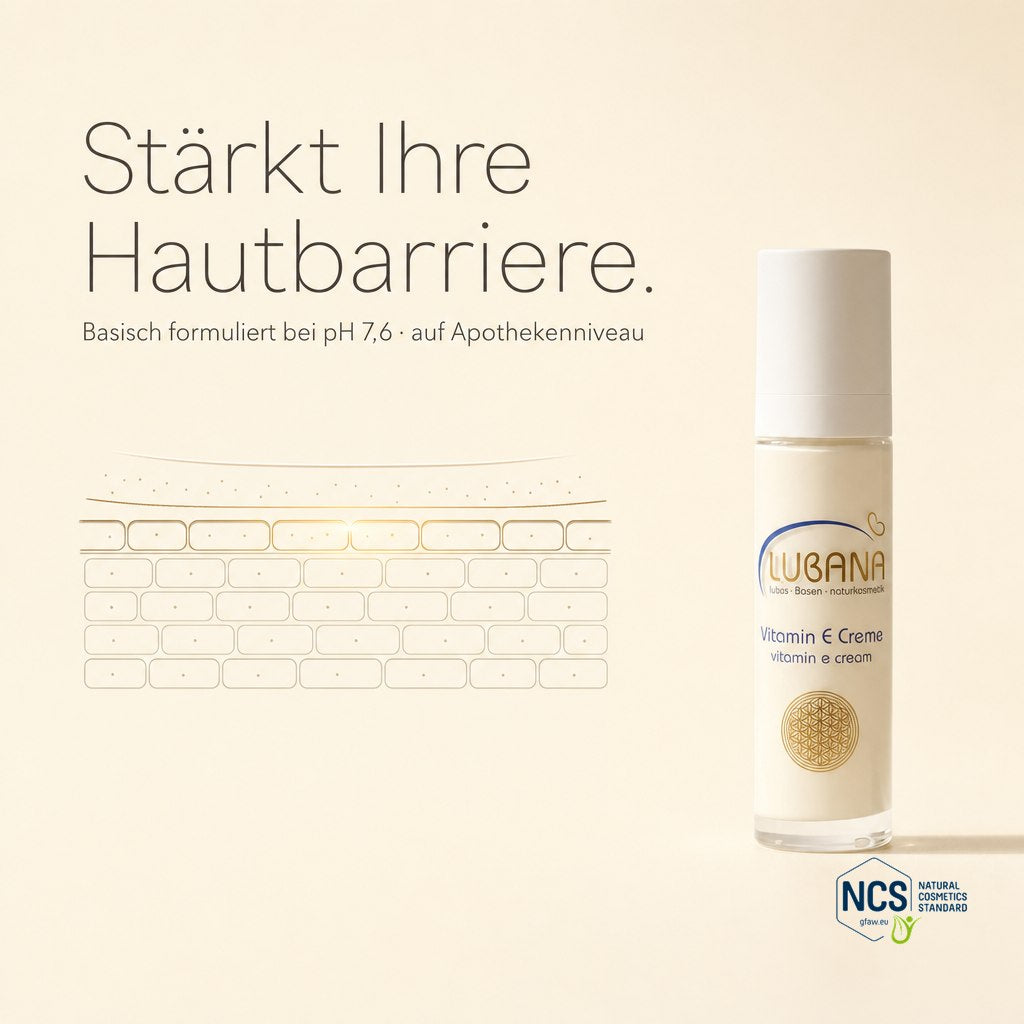 LUBANA Vitamin-E-Creme stärkt die Hautbarriere – basisch bei pH 7,6