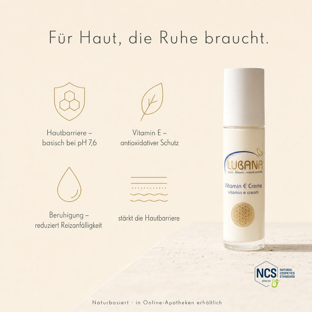 Wirkstoffe der LUBANA Vitamin-E-Creme – basisch pH 7,6, Vitamin E, beruhigend