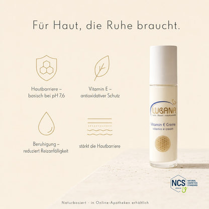 Wirkstoffe der LUBANA Vitamin-E-Creme – basisch pH 7,6, Vitamin E, beruhigend