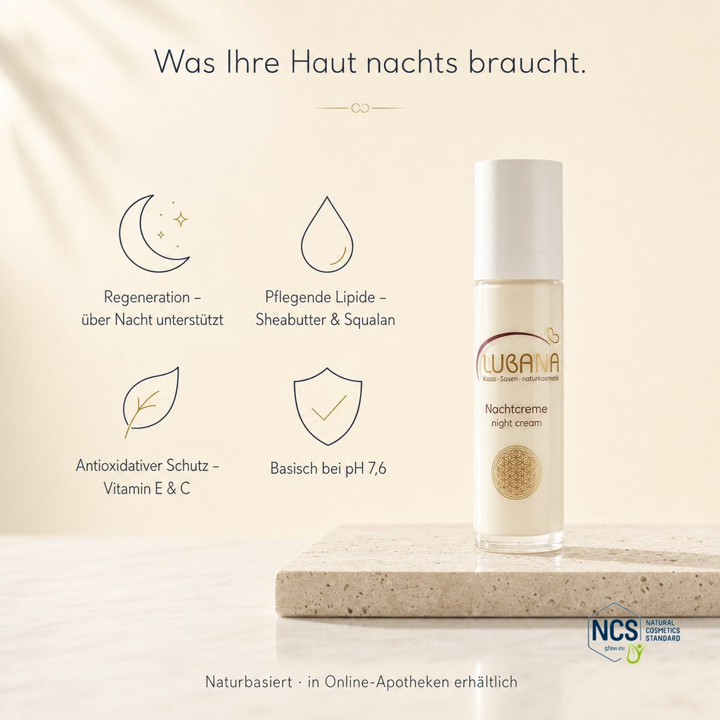 Wirkstoffe der LUBANA Nachtcreme – basische Regeneration über Nacht, pH 7,6
