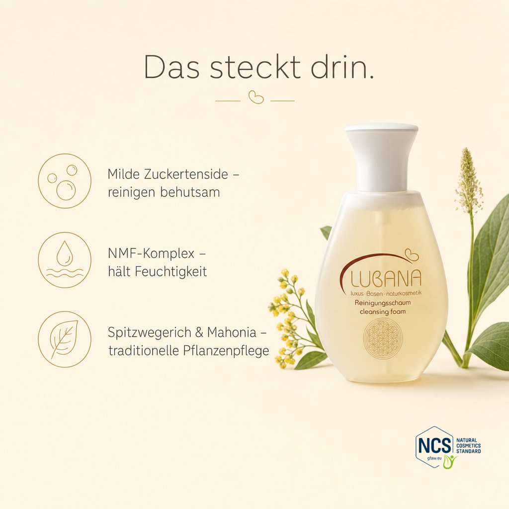 Das steckt drin: milde Zuckertenside – LUBANA Reinigungsschaum