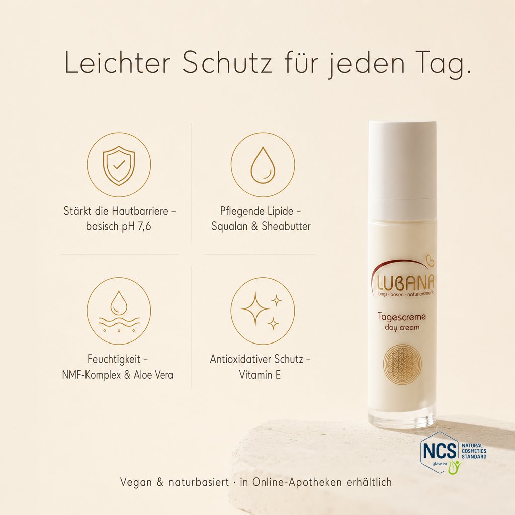 Wirkstoffe der LUBANA Tagescreme – leichter basischer Schutz, pH 7,6